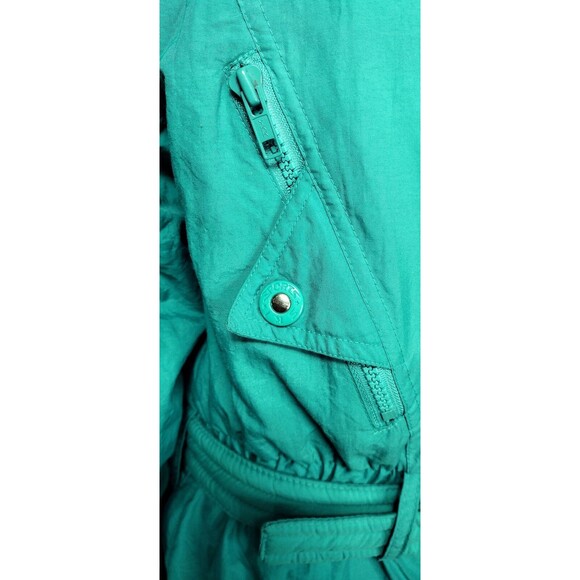VTG 70s 80s Sky Lion Teal Snowmobile Ski Bib Snow Snowsuit Women's Size Medium - Picture 5 of 9
